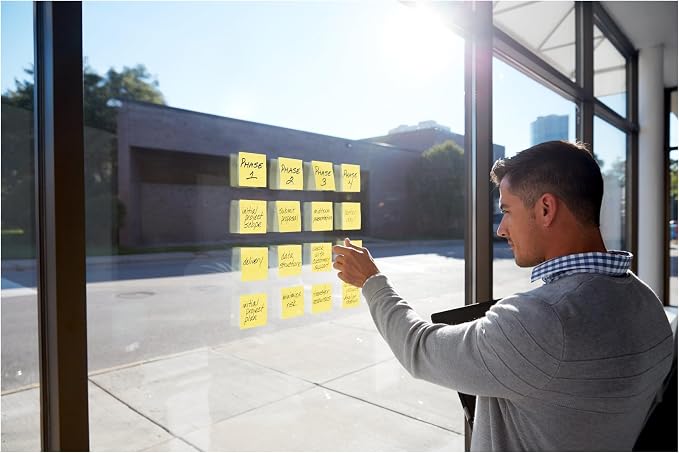 Post-it 100% Recycled Super Sticky Notes, 3 x 3 in, Canary Yellow, 5 Pads