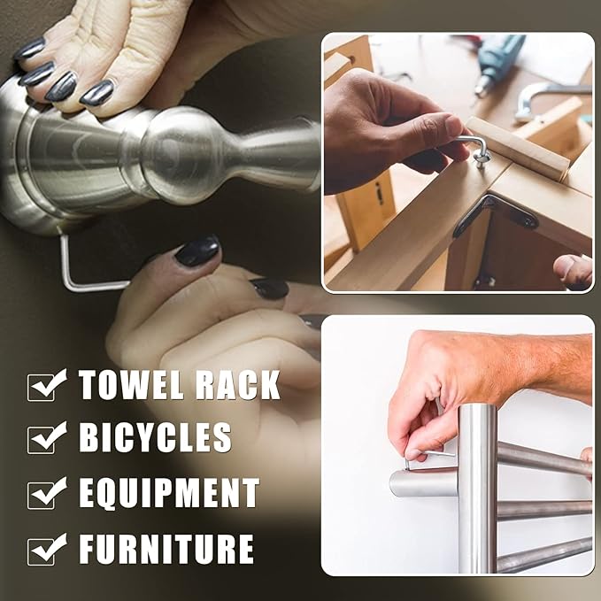 Piutouyar 1.5mm Hex Key Wrench, 20pc Allen Key Set, L-Shaped & Straight Wrenches for Bike, Furniture Repair