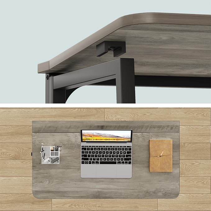 WOHOMO Folding Desk 31.5" Foldable Computer Table for Small Spaces GrayWash | Easy Assembly and Fold, Sturdy Home office desks for Study Bedroom Dorm Space Saving Writing Work Apartment