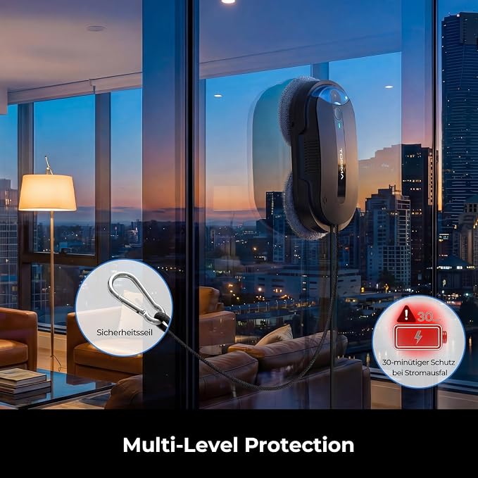 Tosima X1 Window Cleaning Robot – Dual-Nozzle Ultrasonic Water Atomization, 85 ml Visible Water Tank, Automatic Window Cleaner for Large & Small Windows