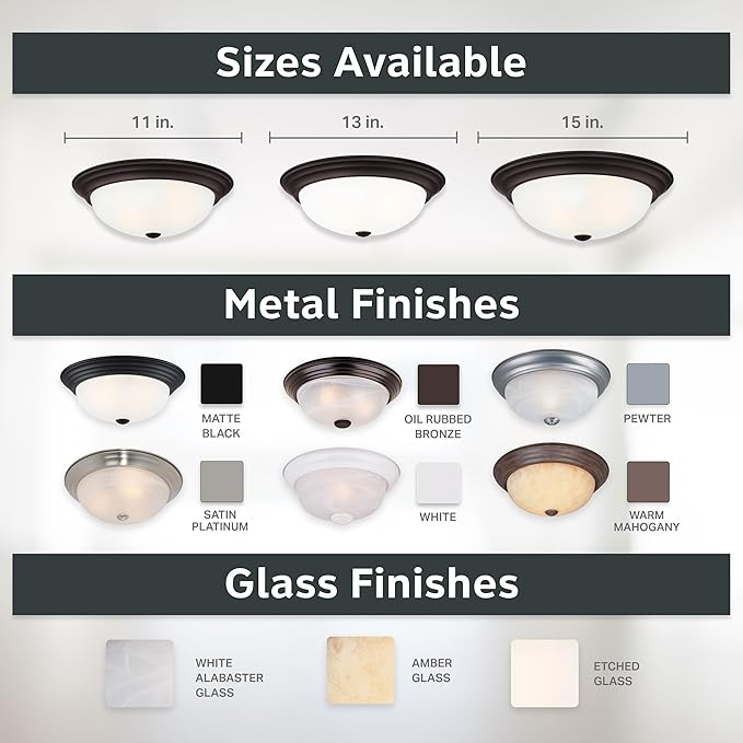 DESIGNERS FOUNTAIN Reedley 2-Lights Flush Mount Ceiling Light, 11 Inch Lighting Fixture for Kitchen, Bedroom, Bathroom, and Hallway, Oil Rubbed Bronze with Etched Glass, 1257S-ORB-W