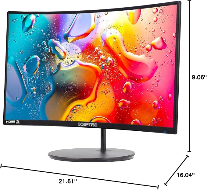 Sceptre Curved 24-inch Gaming Monitor 1080p R1500 98% sRGB HDMI x2 VGA Build-in Speakers, VESA Wall Mount Machine Black (C248W-1920RN Series)