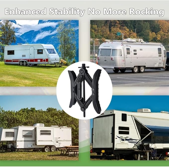 Gotuvs Wheel Chock X Shaped RV Chocks Stabilizer for Travel Trailer,Anti-Move Tire Wheel Chock with Accessories-Pair Accessories Wrench Adjustable 3.5"-10.5" (2 Pack) Black