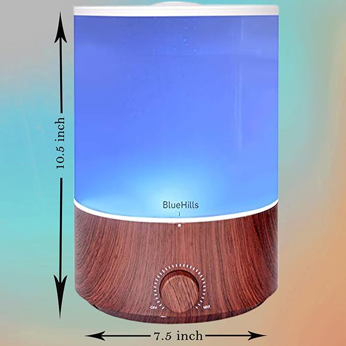 BlueHills Premium Set of Two Large 2500 ML and 4000 ML XL Essential Oil Diffusers Humidifier Combo for Large Room Home with Décor LED Lights Great Gift – Value Pack of Dark Wood Grain
