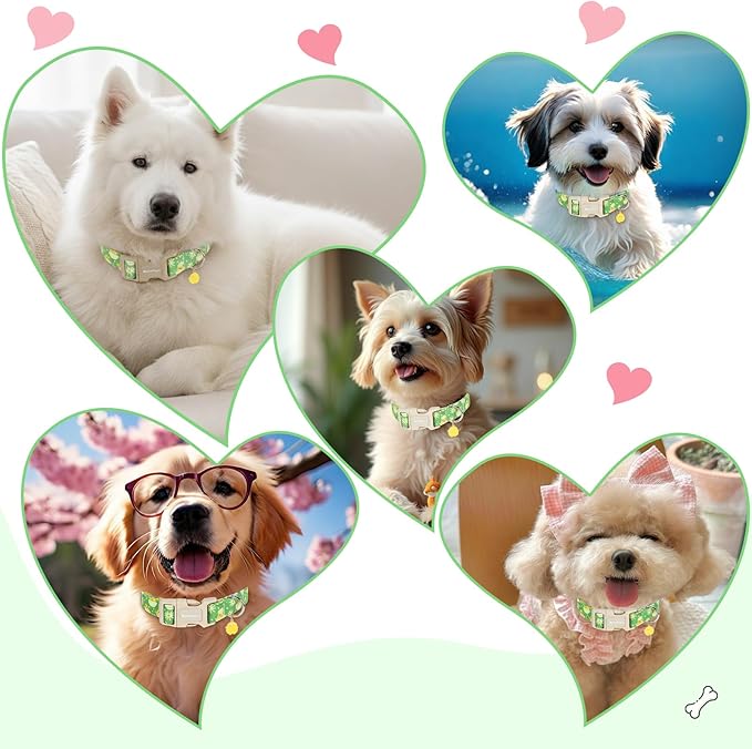 Easter Dog Collar for Small Dogs, Easter & Spring Theme Small Dog Collar with Cute Chick Hatching Pattern, Adjustable Easter Dog Collars Girl Boy Collar for Dogs -S