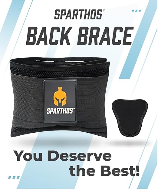 Sparthos Lumbar Support Belt – Adaptive Fit for Back Pain & Herniated Disc – Breathable & Adjustable Lower Back Brace with Lumbar Pad – for Men & Women – Fits 59-63″ Waist (XX-Large, Check Sizing)
