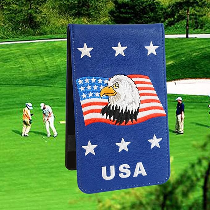 Golf Scorecard Holder Yardage Book Cover with Golf Ball Marker and A Free Pencil 4.5 × 7.5 inches Multi-Color