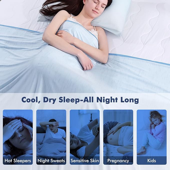 Elegear Double-Sided Arc-Chill® 3.0 Cooling Blanket for Hot Sleepers, Twin | Q-Max>0.5 Cooling Fabric, Absorbs Heat to Keep Body Cool, Lightweight Summer Blankets for Night Sweats & Menopause, 59"x79"