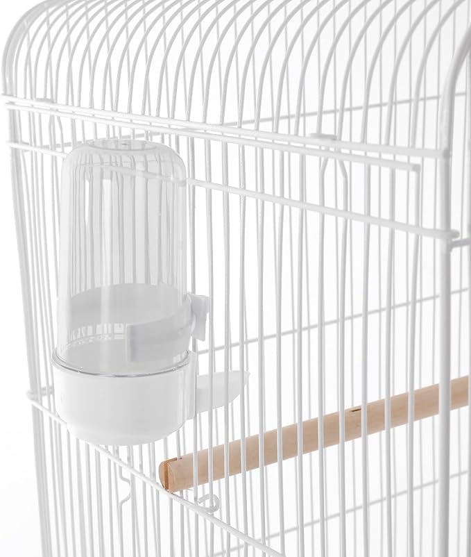 Large Bird Cage with Wheels Parrot Cages for Large Birds Iron Bird Cage with Stand Outdoor Birdcages with Tray, Feeding Bowls & Waterer Big Bird Cages for Parakeets, Lovebird & Pigeon (White)