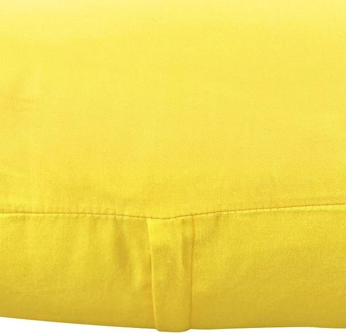 Thmyo 4-Pack 100% Cotton Comfortable Solid Decorative Throw Pillow Case Square Cushion Cover Pillowcase Sublimation Blank Pillow Covers DIY Throw Pillowcase for Sofa(18x18inch/45x45cm,Lemon Yellow)