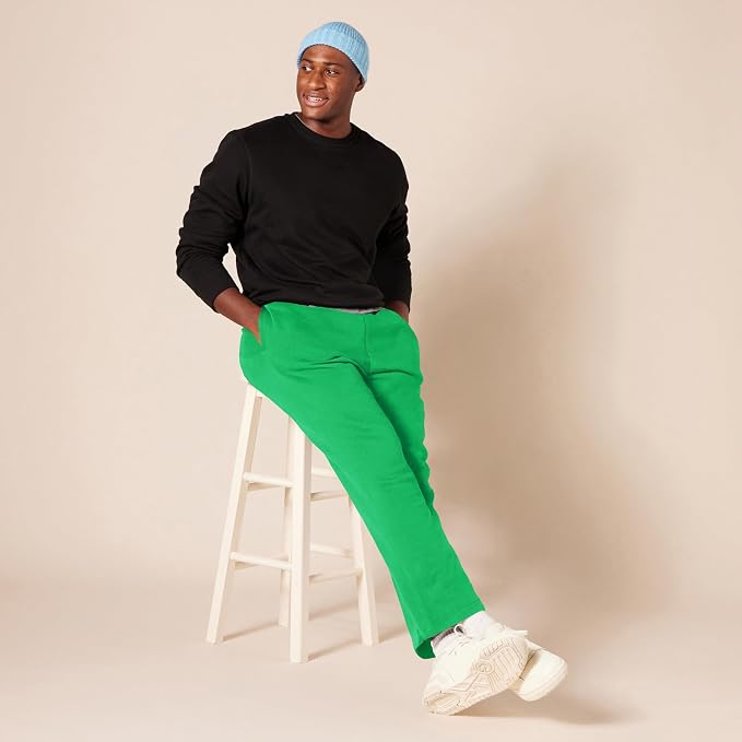 Amazon Essentials Men's Relaxed Straight Leg Fleece Open Bottom Sweatpant (Available in Big & Tall)