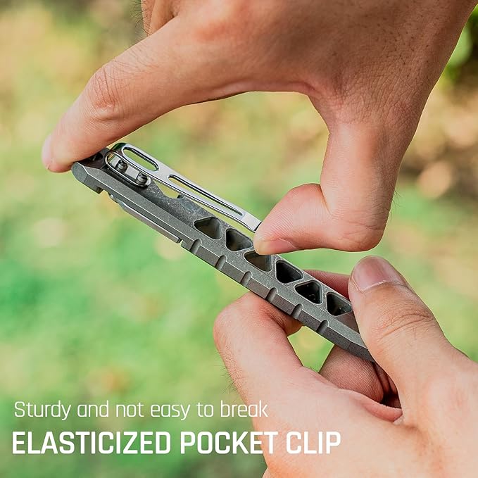 TISUR Titanium EDC Pry Bar, Keychain Pry Bar Multitool With Bottle Opener, Pocket Small Crowbar for Men Outdoor