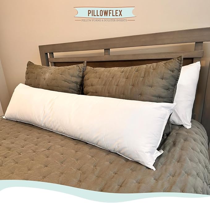 Pillowflex Synthetic Down Pillow Insert 21x27 in - Karate Chop Pillow | Set of 2 - Large Rectangle Sham Forms, Plush Polyester Cotton Blend, Cloud-Like Comfort, Clump-Resistant Fill, Smooth Finish