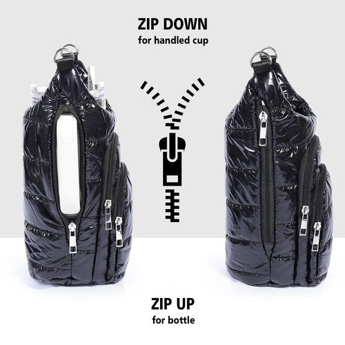 KYTACCU Water Bottle Holder with Strap,Water Bottle Carrier Bag for Stanley 40 oz/30 oz Tumbler with Handle,Water Bottle Crossbody Bag Sling Purse for Walking Hiking