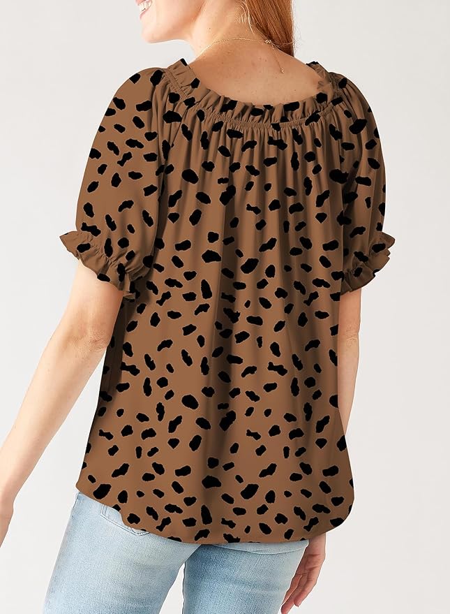 EVALESS Womens Tops Off The Shoulder Blouses for Women Dressy Casual Cute Puff Sleeve T Shirts Fashion 2026