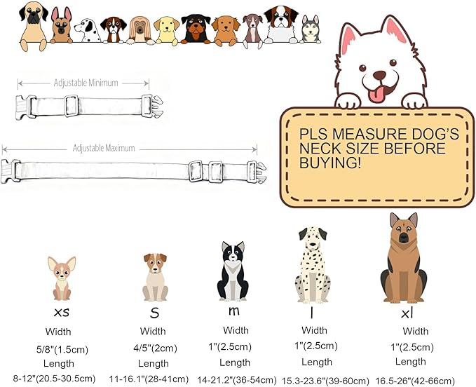 DOGWONG Flower Dog Collar-Daisy Flower Print Girl Dog Collar for Large Cute Dog Collars Spring Female Pet Gift Adjustable Heavy-Duty Soft Collar,M