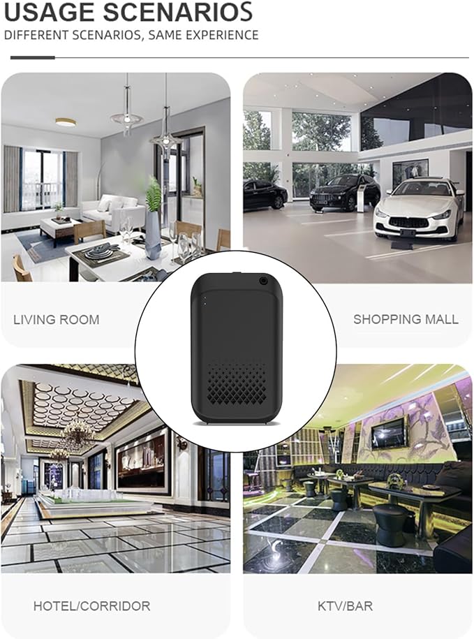 Zunate Bluetooth Smart Scent Air Machine, 150ml Aromatherapy Diffuser with App Control, Wall Mountable Essential Oil Nebulizer for Home Hotel Spa Office Fragrance (Black)