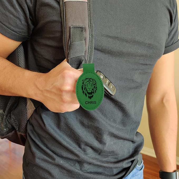 LaserGram Oval Keychain, Golf Ball, Personalized Engraving Included (Green)