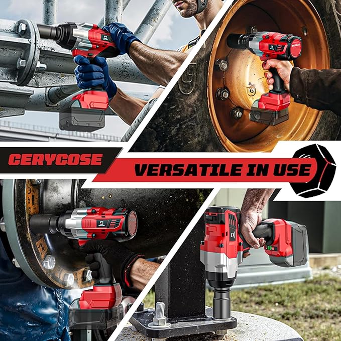 Cordless Impact Wrench 3/4 inch Compatible with Milwaukee Battery, Cerycose1850ft-lbs (2500N.m) Brushless Electric Impact Gun, High Torque Impact Driver, Bare Tool Only,Heavy-Duty Automotive