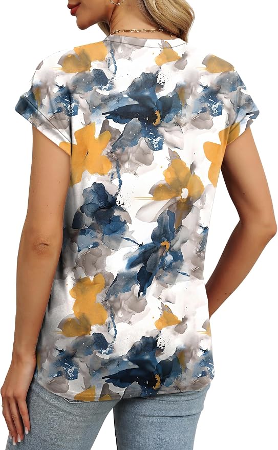 Alaroo Womens Summer Tops Short Sleeve Shirts Crew Neck Tshirt Cute Trendy Tunic Blouses (S-3XL)