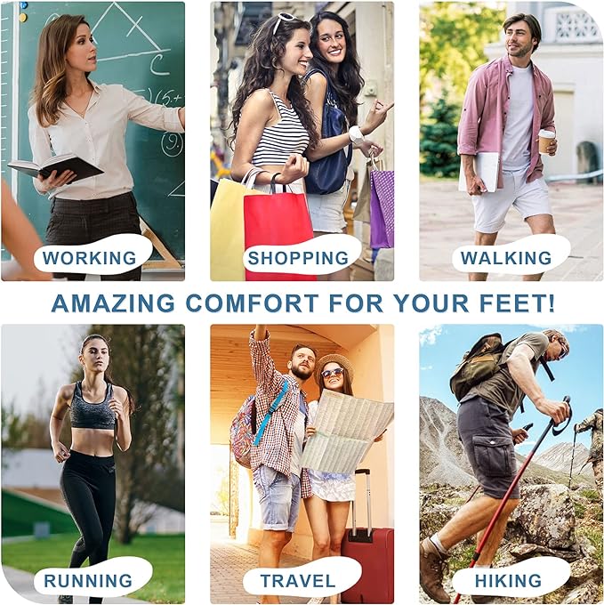 3 Pair -Shoe Inserts for Womens Memory Foam Insoles,Replacement Insoles for Work Boots Running Shoes, Cushion Shock Absorbing for Foot Pain Relief, Comfort Breathable Inner Soles Black 37EU,US6