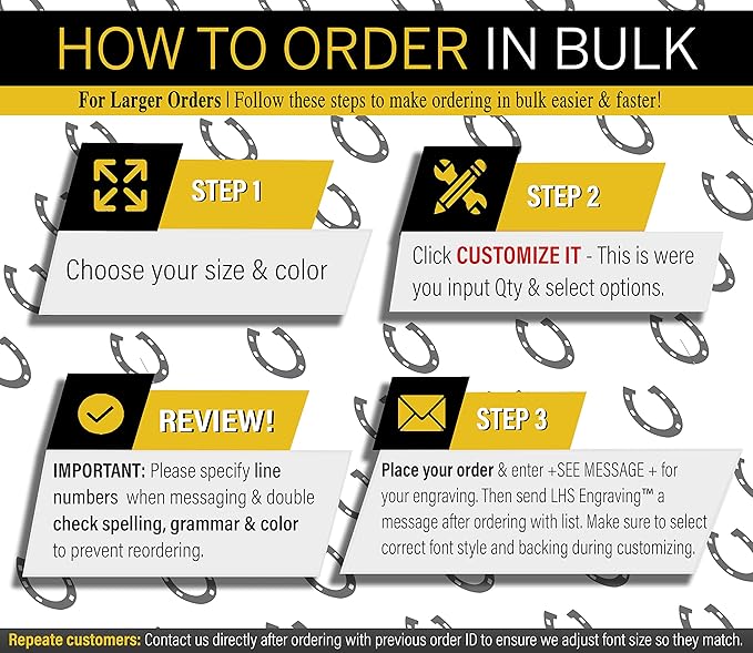 Personalized Horse Stall Name Plates, 2x12 Horse Stall Signs with Adhesive, All Weather UV Protected, Red Plastic Gold Letters - Made in USA - B17