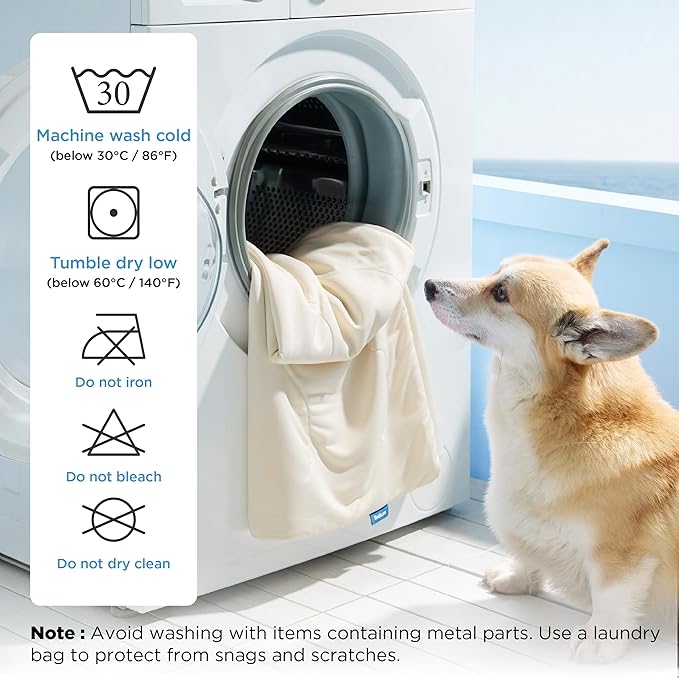 Bedsure Cooling Blanket for Bed with Breathable Air-Core Fill Q-MAX>0.4 - Lightweight Pet Cat Throw Cold Blanket Washable for Summer,Soft Dog Cooling Mat for Couch, Beige, 60x80