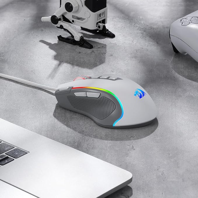 Redragon M612 Wired RGB Optical Gaming Mouse 8000 DPI Remapping Keys | Stable Lag-Free Connection, Redefine Keybinding Macro, Rapid-Fire Side Clicker, Vibing Backlight