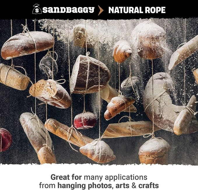 Sandbaggy Sisal Rope Twine 1/4 inch x 500 ft | Industrial Grade (8 Rolls)