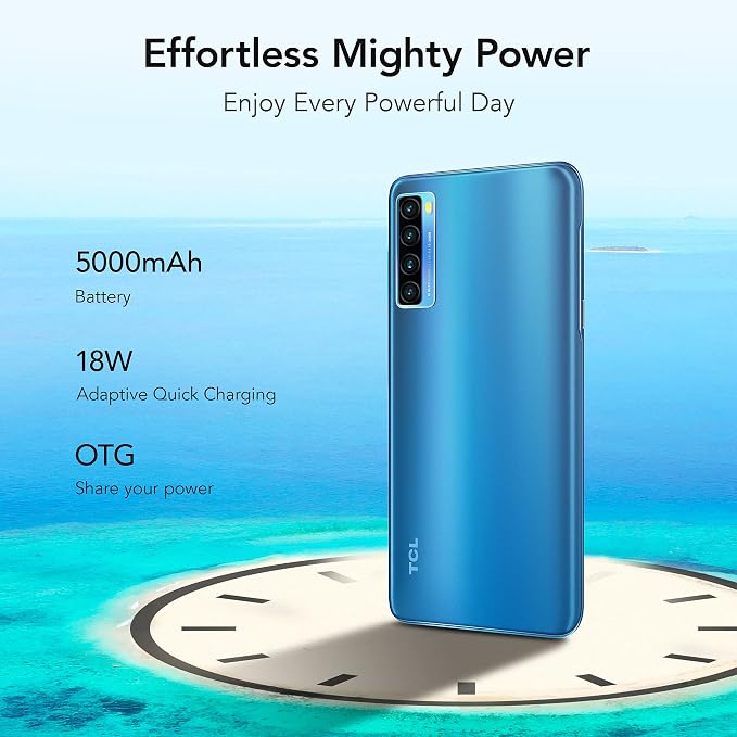 TCL 20S Unlocked Android Smartphone with 6.67��� Dotch FHD+ Display, 64MP Quad Rear Camera System, 128GB+4GB RAM, 5000mAh Battery with Fast Charging, North Star Blue