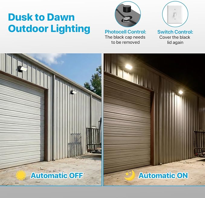LED Wall Pack Light - 30W/40W/60W - ππππ 3000K Porch Light Not Disturbing Neighbors - Full Cut Off Down Lights Outdoor - Dusk to Dawn Security Lights for House Garage Entryway Patio Driveway