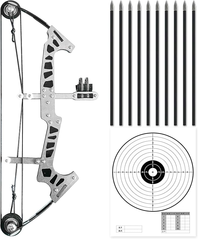 Archery Bow Set Left and Right Hand Compound Bow Hunting Bow Metal Material Catapult RH/LH for Practice Archery