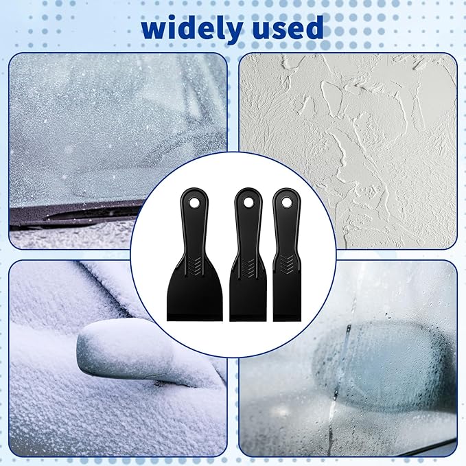 6-Pack Putty Knife - 1.5?섃?2?섃?3?섃?Black Plastic Putty Knife - Flexible Plastic Paint Scraper Tool for Repairing Walls, Spackling, Scraping, Plaster, Spackle, Spreader - Tamale Spackle Tools