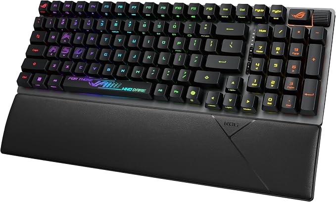 ASUS ROG Strix Scope II 96 RX Wireless Optical Gaming Keyboard – 96% Full-Size, Tri-Mode Connectivity, Pre-lubed ROG RX Red Linear Switches PBT Keycaps, RGB, PC/Mac Support - Black