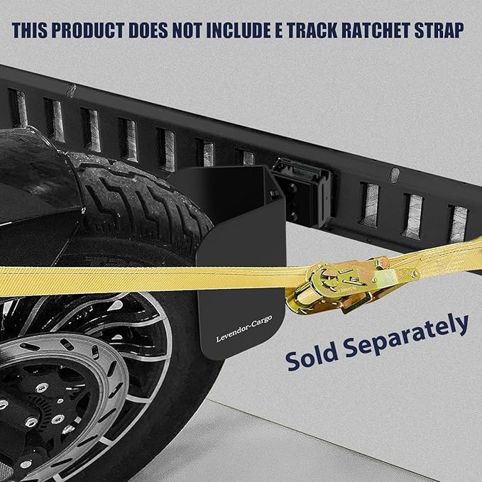 4 Pack E Track Wheel Chock,E Track Wheel Chock & Strap Kit,Motorcycle Trailer Mount for E-Track/X-Track,Motorcycle Tire Holder,Motorcycle/Dirt Bike Wheel Chocks for Trailer (Black)