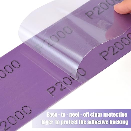 MAXMAN 2000 Grit Sandpaper Roll, PSA Purple Film Ceramic Longboard Sand Paper, 2-3/4" Wide Continuous 20 Yard Long Continuous Roll, Self Adhesive Stickyback for Auto, Wood, Metal, Hand Sanding Blocks