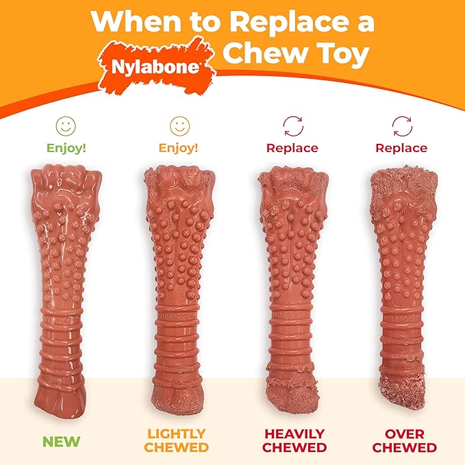 Nylabone Power Chew Original Bone - Durable & Tough Chew Toys for Aggressive Chewers - Durable Dog Toy for Medium Breeds - Original Flavor, Medium, Up to 35 Ibs. (1 Count)