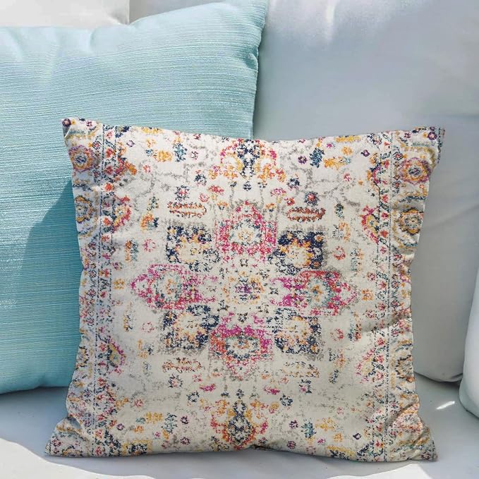 Snycler Boho Throw Pillow Covers 18x18 inch Set of 2 Burnt Yellow Terracotta Rust Colored Throw Pillows Double Sided Boho Home Soft Decor for Bedroom Living Room Couch & Sofa (No Inserts)