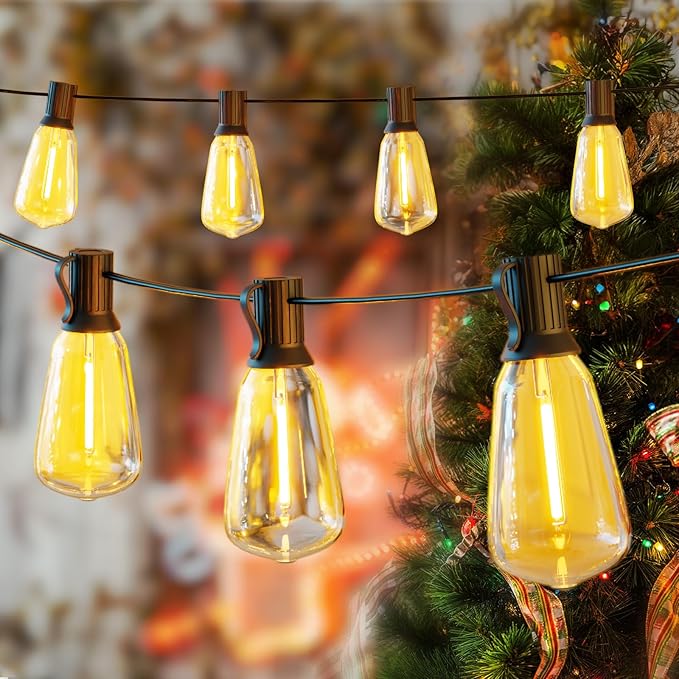 DAYBETTER 120ft Extra Long Outdoor String Lights,2700K 40 Shatterproof ST38 Bulbs Commercial Grade Weatherproof String Lights for Outside Patio, Garden, Backyard & Parties