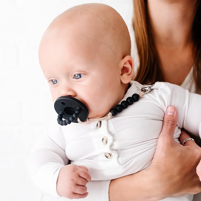 Ryan & Rose Cutie PAT Pacifier Teether (Stage 1, Black)