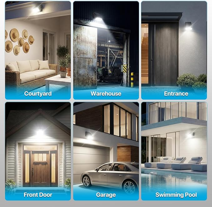 LED Wall Pack Light - 30W/40W/60W Dusk to Dawn Outdoor Lighting - ππππ 5000K Porch Light, IP65 Waterproof Adjustable Outdoor Security Lighting for Warehouse Yard Barn Garage Factory Loading Bay