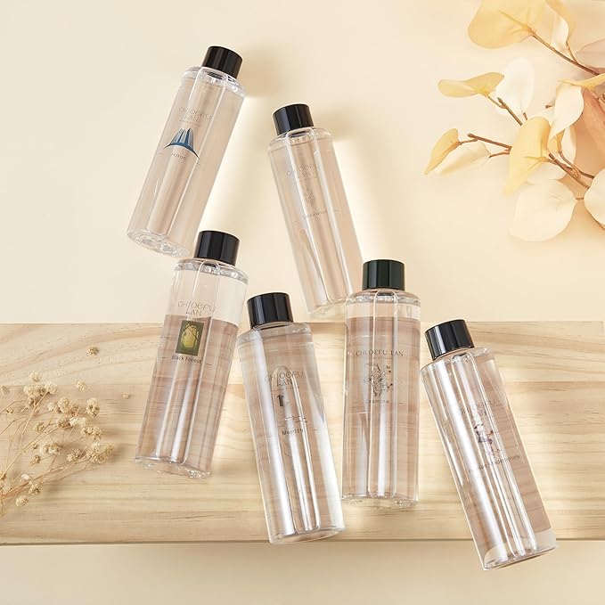 Chloefu LAN Citrus Scented Oil Diffuser Refill 6.76 fl oz Natural Essential Oil, Real Citrus! Holiday Home Fragrance for Bathroom Office Decor