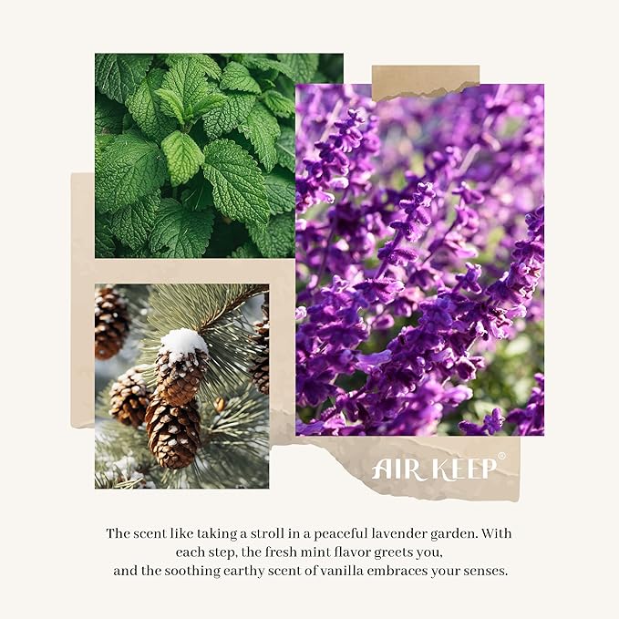 Airkeep Reed Diffuser Set,3.38 fl oz (100 ml) - Lavender Eucalyptus Oil Diffusers with 8 Reed Sticks, Home Fragrance Reed Diffuser for Bathroom Shelf Decor