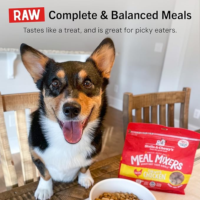 Stella & Chewy's Freeze-Dried Raw Chicken Meal Mixers- Dog Food Topper and Mixer - Made with 95% Cage-Free Chicken, Organs & Bone - Perfect for Picky Eaters - Grain-Free - 3.5oz
