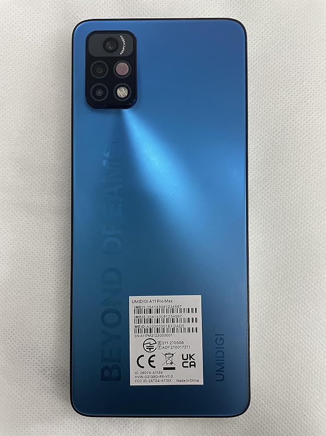 UMIDIGI A11 Pro Max Unlocked Cell Phone, Helio G80, 4GB+128GB Expandable 256GB, 6.8 Inch FHD Touch Screen, 5150mAh Battery Android Phone, 48MP+16MP, Dual SIM 4G Volte, Al Face Unlock