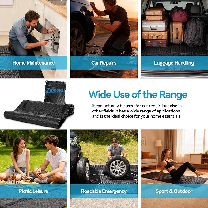 Magic Creeper Rolling Mat 58''x28'' Portable Under Car Repair Mat Folding Repairing Mechanic Pad Automotive Garage Creeper Mats For Working On The Ground For Self-Driving Tour Long-Haul Truck