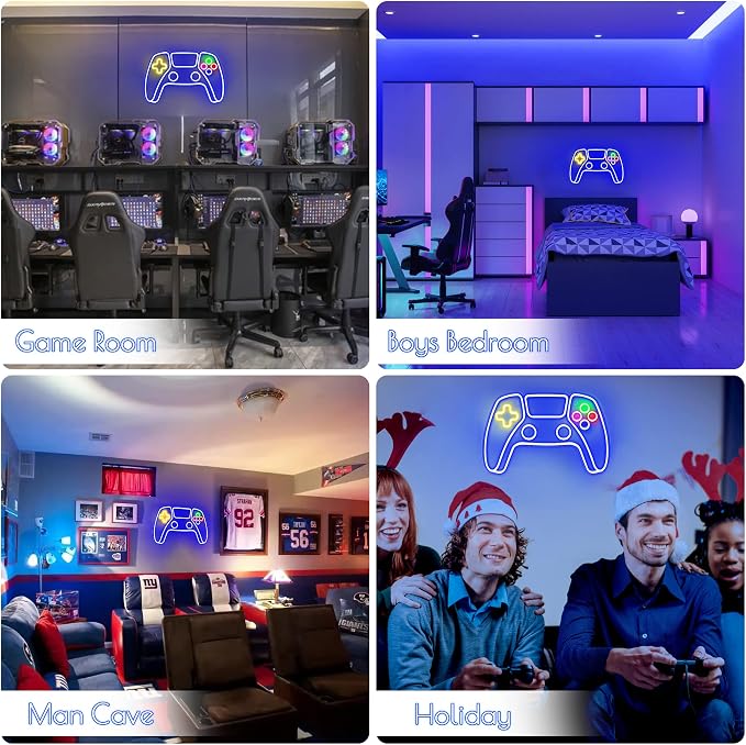 Kavaas Gamer Neon Sign, Neon Controller Sign for Gaming Room Decor - Gaming Neon Sign for Teen Boys Room Decor - Best Gamer Gifts for Teenage Boys, Kids