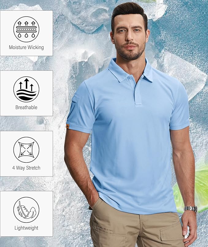 ZITY 5 Pack Mens Polo Shirt Short Sleeve Sports Golf Tennis T-Shirt Moisture-Wicking Summer Shirts