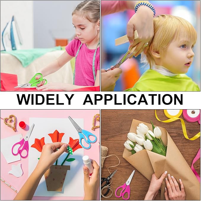 Reginary 78 Pcs Kids Scissors Bulk 5 Inch Student Children Blunt Tip Safety Scissors Multipurpose Rounded Tip for Office Home School Craft Supplies, Multicolor