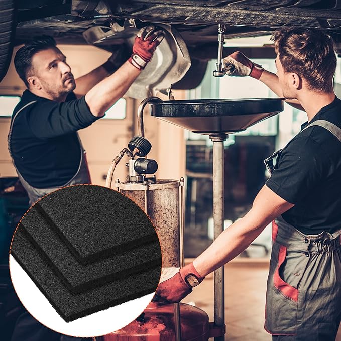 Saillong 3 Pcs 22'' Oil Drain Splash Pad, No Splatter Pad Square Pad for Car Changing Oil Transmission Drain Pan, Black